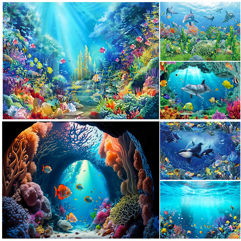 Aquarium Marine World - Under Sea Seabed World Backdrop For
