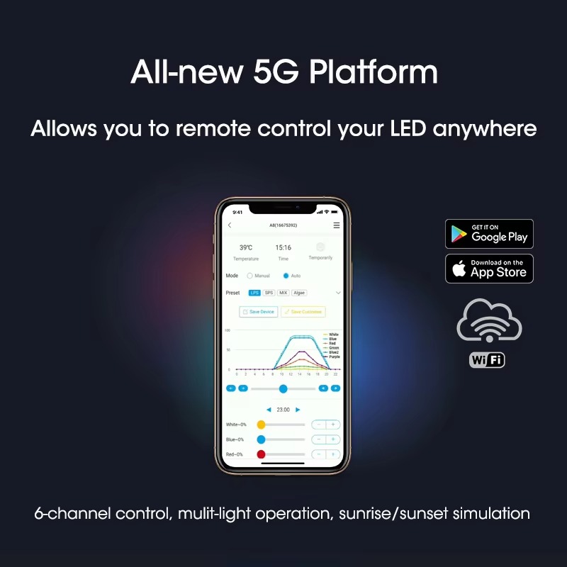 A8 Pro Blue 215W AC 110-240V W – Marine Aquarium App recenzja i cena
