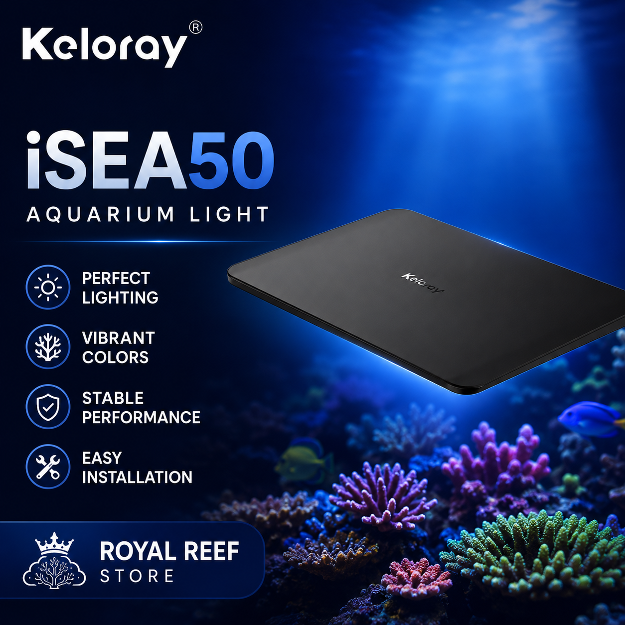 Keloray iSEA50 50W Fanless Ful – Marine Aquarium App recenzja i cena